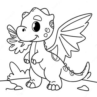 恐竜バレンタイン 塗り絵ページ