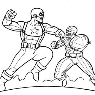 キャプテン・アメリカ 塗り絵ページ