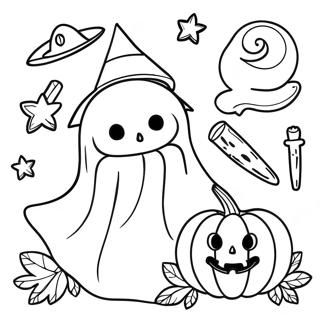 ヴィンテージハロウィン ぬりえ