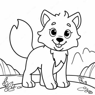 冒険好きなウォルフーの塗り絵 ぬりえ