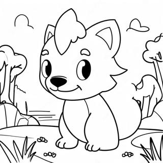 冒険好きなウォルフーの塗り絵 ぬりえ