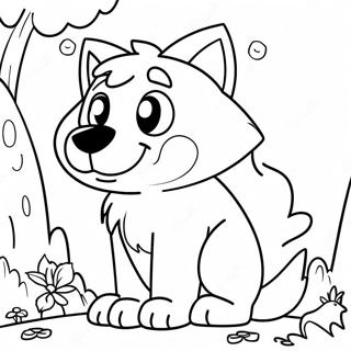 冒険好きなウォルフーの塗り絵 ぬりえ