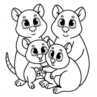 オポッサム 塗り絵ページ