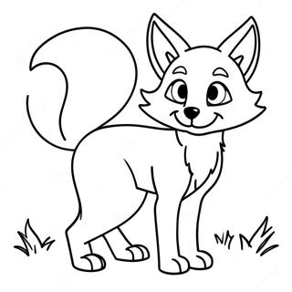 リアルなキツネ 塗り絵ページ