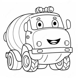 セメントトラック 塗り絵ページ