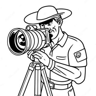 タイタンカメラマン 塗り絵ページ