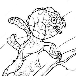 スパイダーマンを攻撃するトカゲ塗り絵 ぬりえ