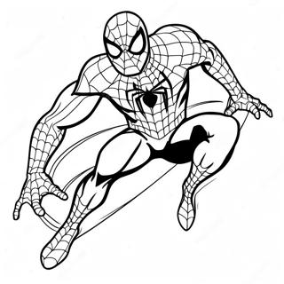 ブラックスーツスパイダーマン ノーウェイホーム 塗り絵ページ