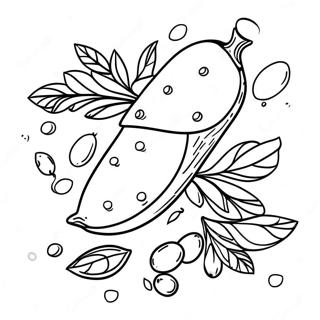 遊び心満載のエンドウ豆の塗り絵 ぬりえ