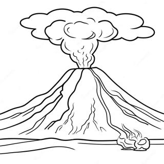 火山 塗り絵ページ