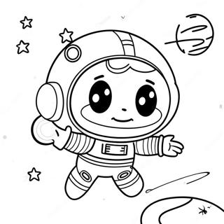 宇宙飛行士 塗り絵ページ