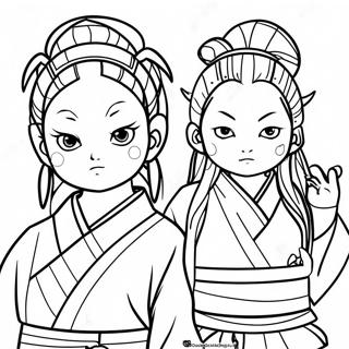 鬼の姿の竈門禰豆子の塗り絵 ぬりえ