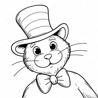 帽子をかぶった Whimsical な猫の塗り絵 ぬりえ