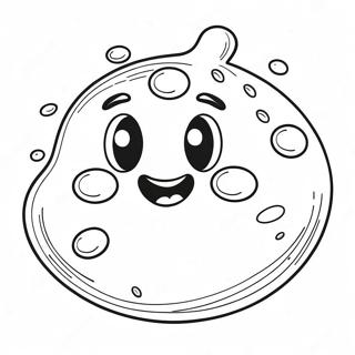 面白い顔のスライム 塗り絵 ぬりえ