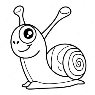 大きな目の面白いカタツムリの塗り絵 ぬりえ