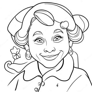 ミセス・クロース 塗り絵ページ