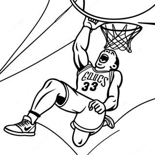 セルティックスのバスケ選手ダンクのぬりえ ぬりえ