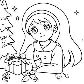 アニメクリスマス ぬりえ